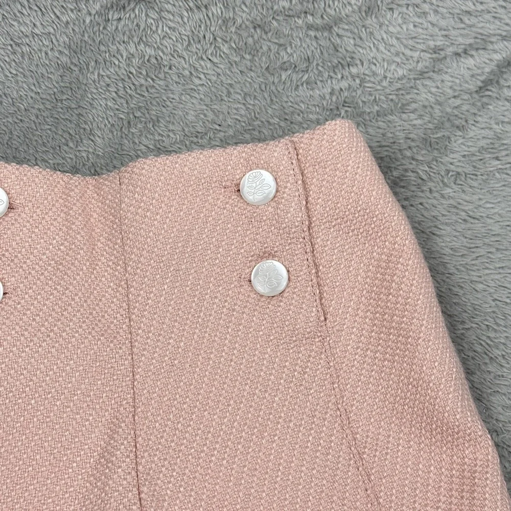 Janie and Jack Shorts Baby Girls 12-18 Months Pink Tweed Buttons Elastic Pull-On